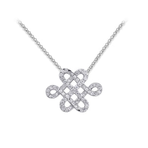 YOUNG BY DILYS' Legacy Eternal Knot Necklace in 18K White Gold