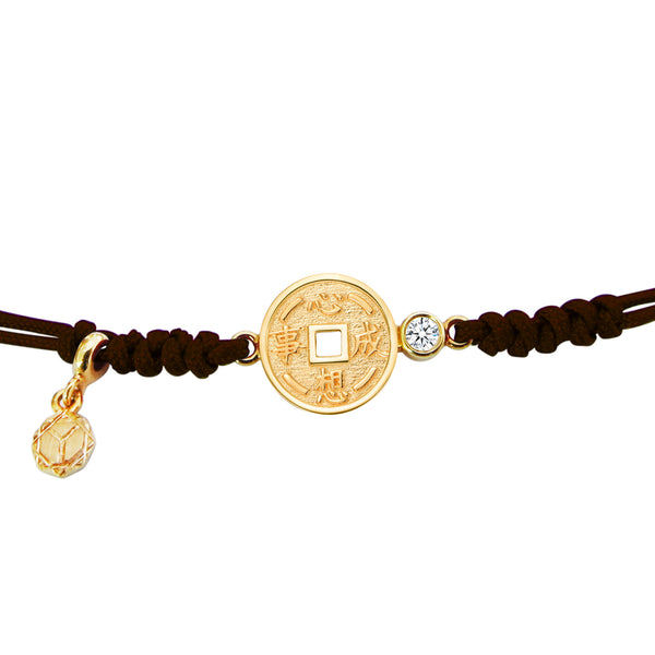 Buy wholesale Bracelet Taupe Lucky coin gold