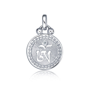 YOUNG BY DILYS' OM Mini Concave Pendant in 18K White Gold