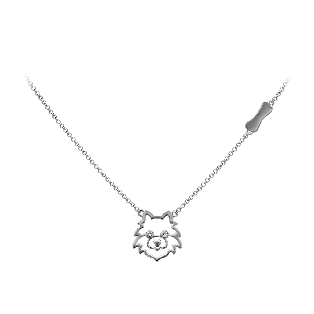YOUNG BY DILYS' Precious Pomeranian Necklace in 18K White Gold
