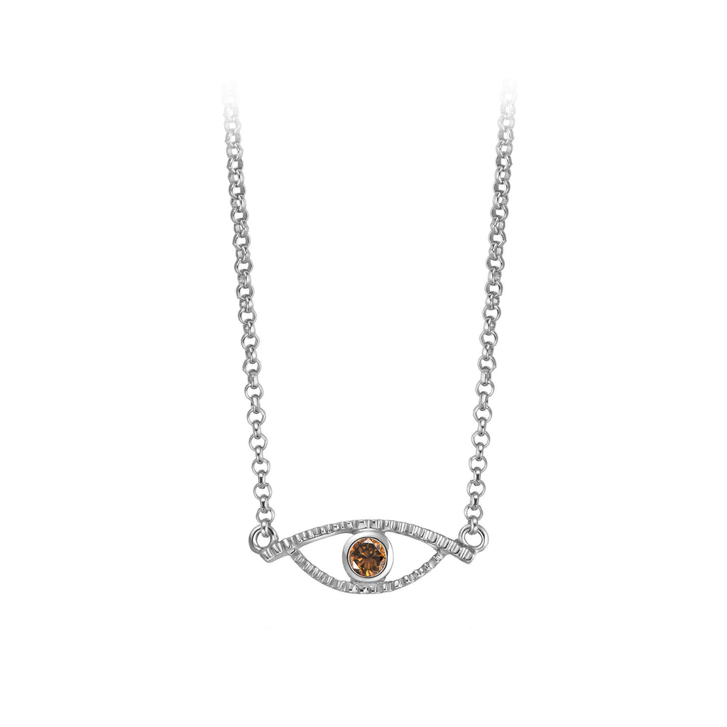 YOUNG BY DILYS' Celestial Eye Fancy Brown Diamond Necklace in 18KWG