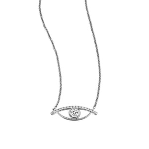 YOUNG BY DILYS' Large Celestial Eye White Diamond Necklace 18KWG