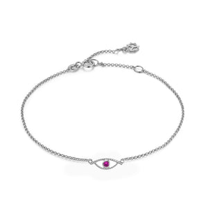 YOUNG BY DILYS' Celestial Eye Pink Sapphire Chain Bracelet in 18KWG