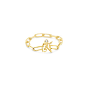 OM Sterling Silver Chain Ring in Gold Vermeil