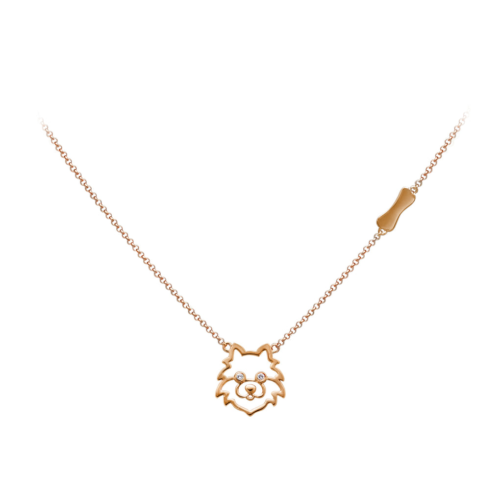 YOUNG BY DILYS' Precious Pomeranian Necklace in 18K RG