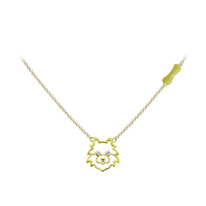 YOUNG BY DILYS' Precious Pomeranian Necklace in 18K Yellow Gold