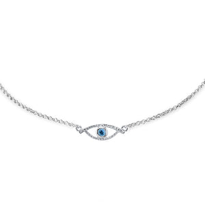 YOUNG BY DILYS' Celestial Eye Blue Topaz Chain Bracelet in Sterling Silver